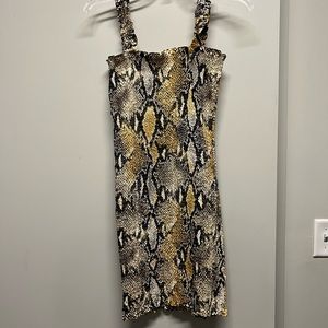 Snake print mini dress
